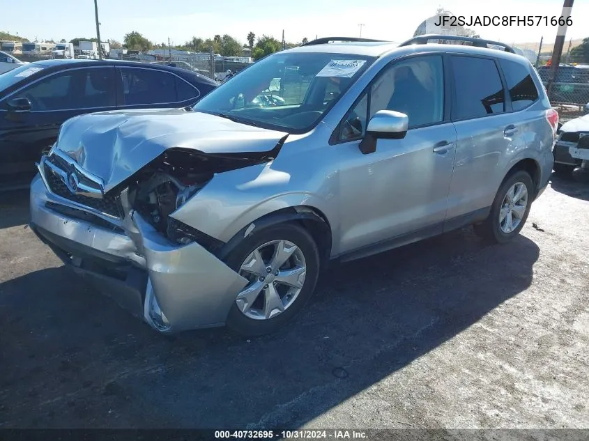 2015 Subaru Forester 2.5I Premium VIN: JF2SJADC8FH571666 Lot: 40732695