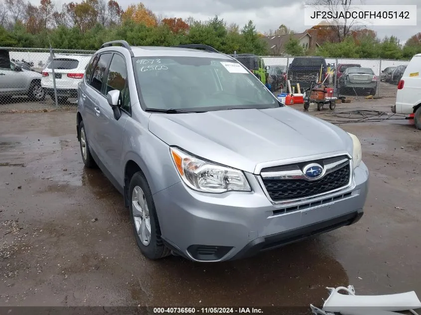 2015 Subaru Forester 2.5I Premium VIN: JF2SJADC0FH405142 Lot: 40736560