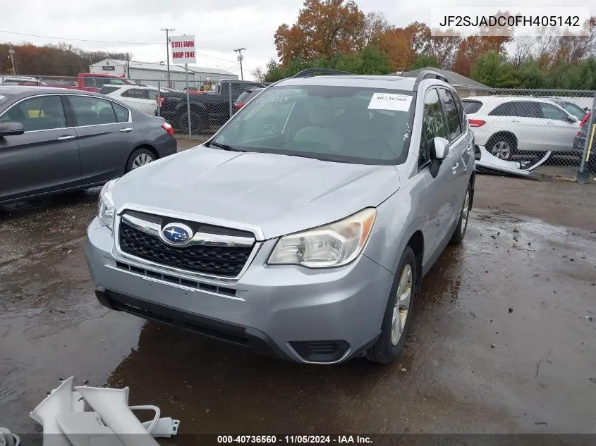 2015 Subaru Forester 2.5I Premium VIN: JF2SJADC0FH405142 Lot: 40736560