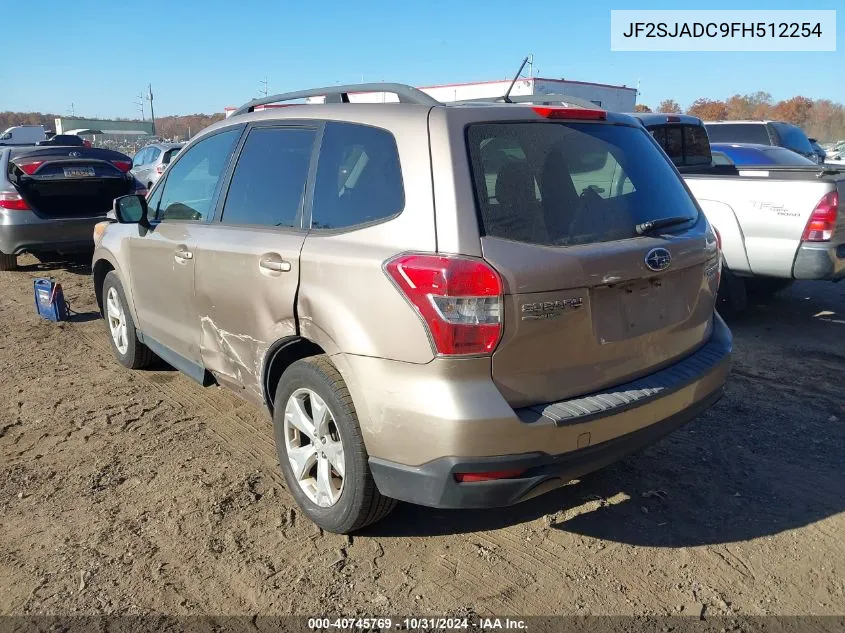 2015 Subaru Forester 2.5I Premium VIN: JF2SJADC9FH512254 Lot: 40745769