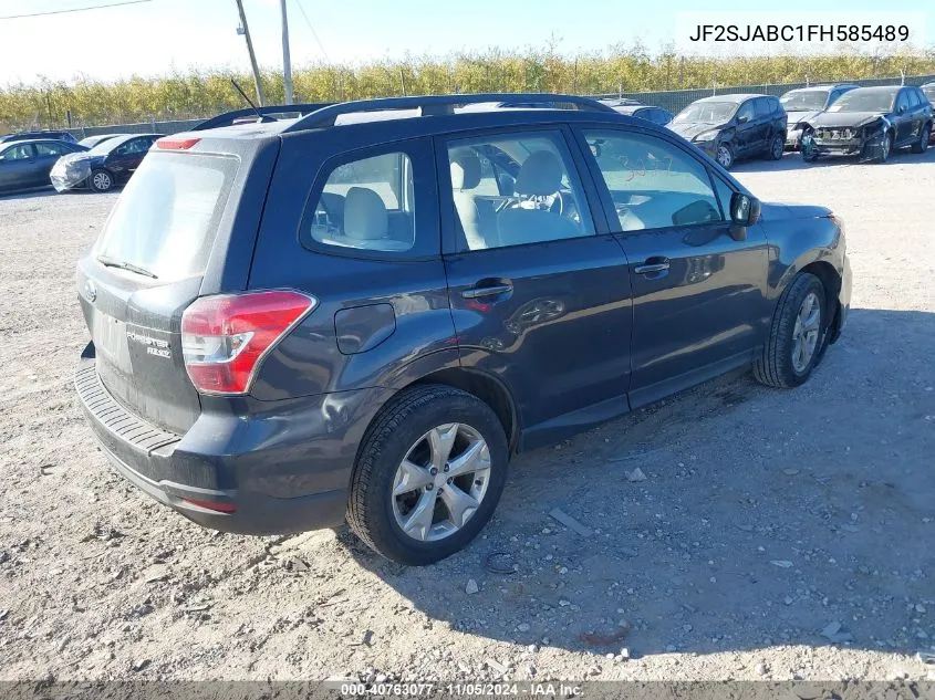 2015 Subaru Forester 2.5I VIN: JF2SJABC1FH585489 Lot: 40763077