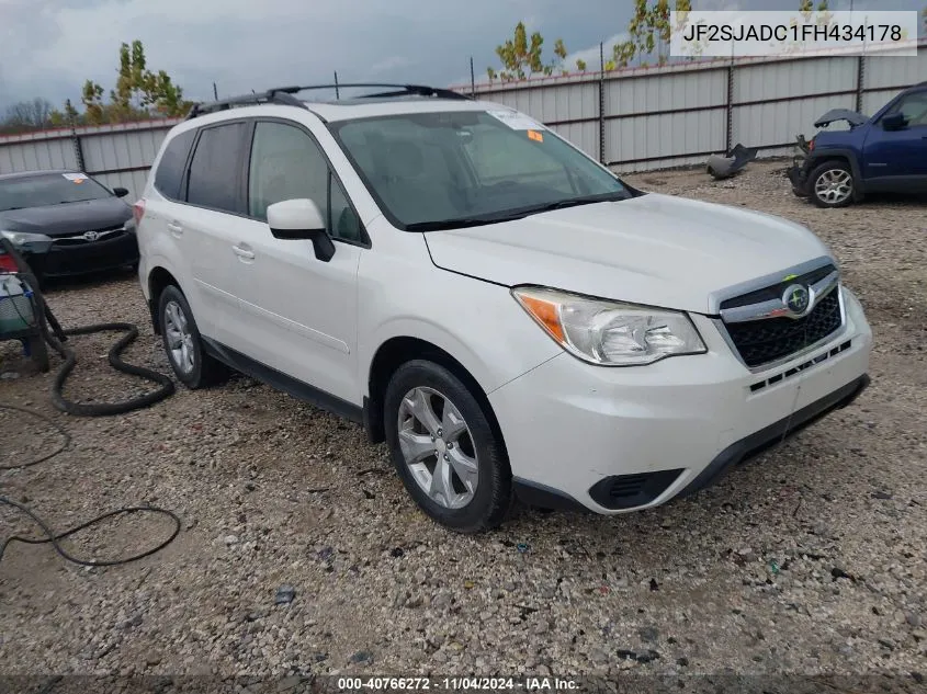 2015 Subaru Forester 2.5I Premium VIN: JF2SJADC1FH434178 Lot: 40766272