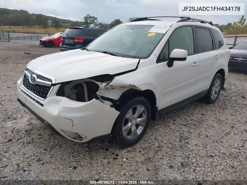 2015 Subaru Forester 2.5I Premium VIN: JF2SJADC1FH434178 Lot: 40766272