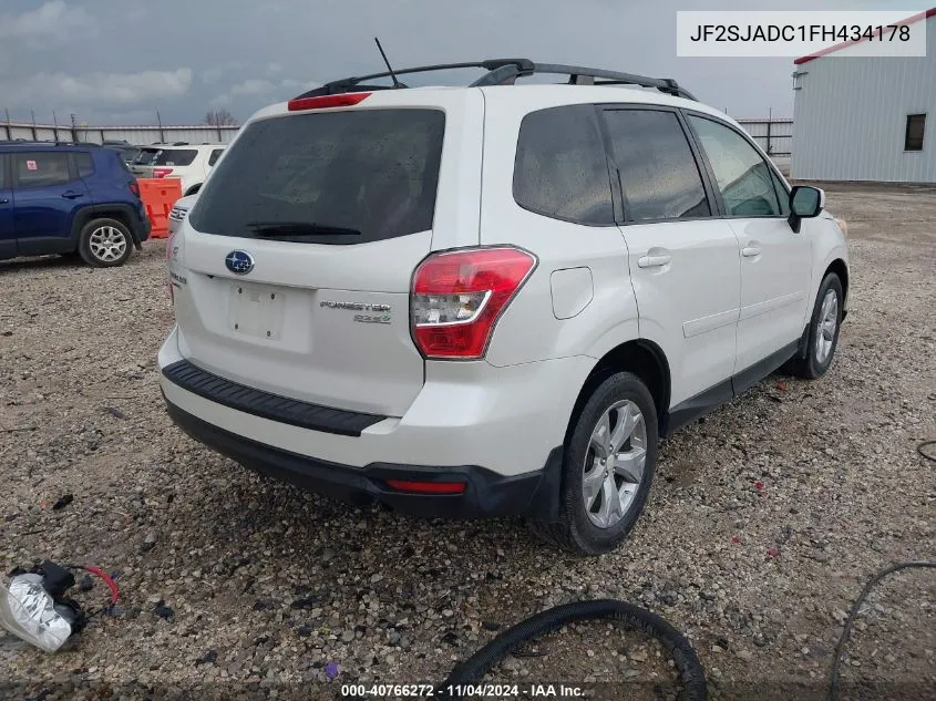 2015 Subaru Forester 2.5I Premium VIN: JF2SJADC1FH434178 Lot: 40766272