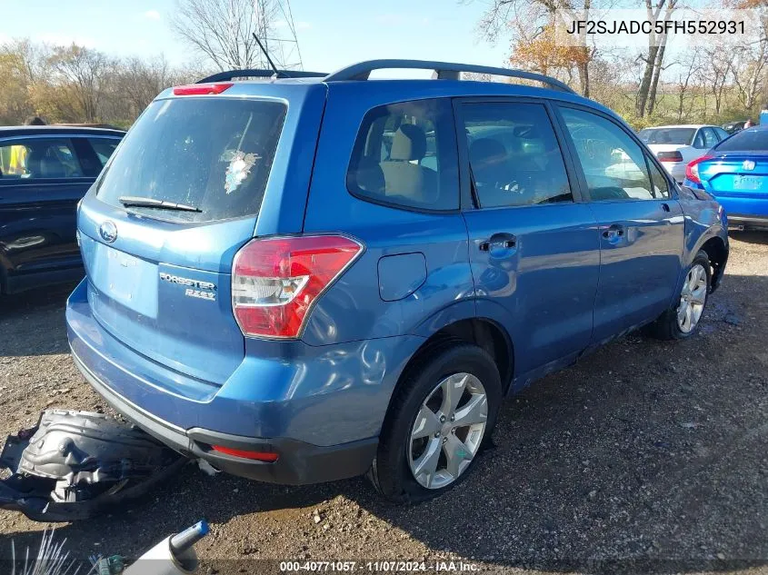 2015 Subaru Forester 2.5I Premium VIN: JF2SJADC5FH552931 Lot: 40771057