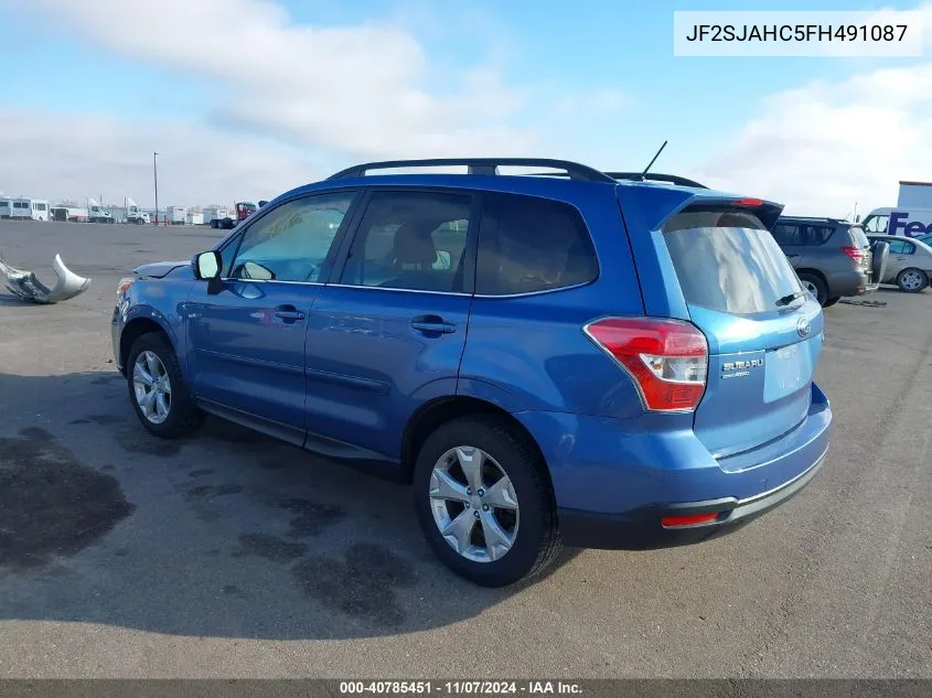 2015 Subaru Forester 2.5I Limited VIN: JF2SJAHC5FH491087 Lot: 40785451