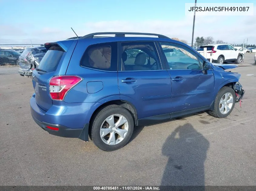 2015 Subaru Forester 2.5I Limited VIN: JF2SJAHC5FH491087 Lot: 40785451