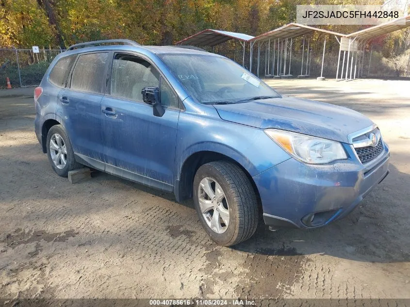 2015 Subaru Forester 2.5I Premium VIN: JF2SJADC5FH442848 Lot: 40785616