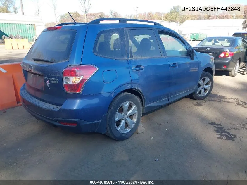 2015 Subaru Forester 2.5I Premium VIN: JF2SJADC5FH442848 Lot: 40785616