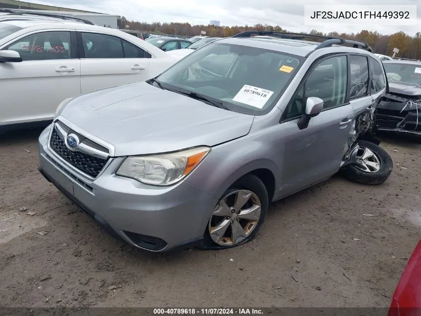 2015 Subaru Forester 2.5I Premium VIN: JF2SJADC1FH449392 Lot: 40789618