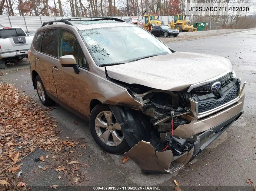 2015 Subaru Forester 2.5I Premium VIN: JF2SJADC7FH482820 Lot: 40790193