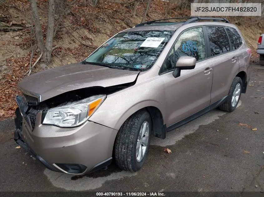 2015 Subaru Forester 2.5I Premium VIN: JF2SJADC7FH482820 Lot: 40790193