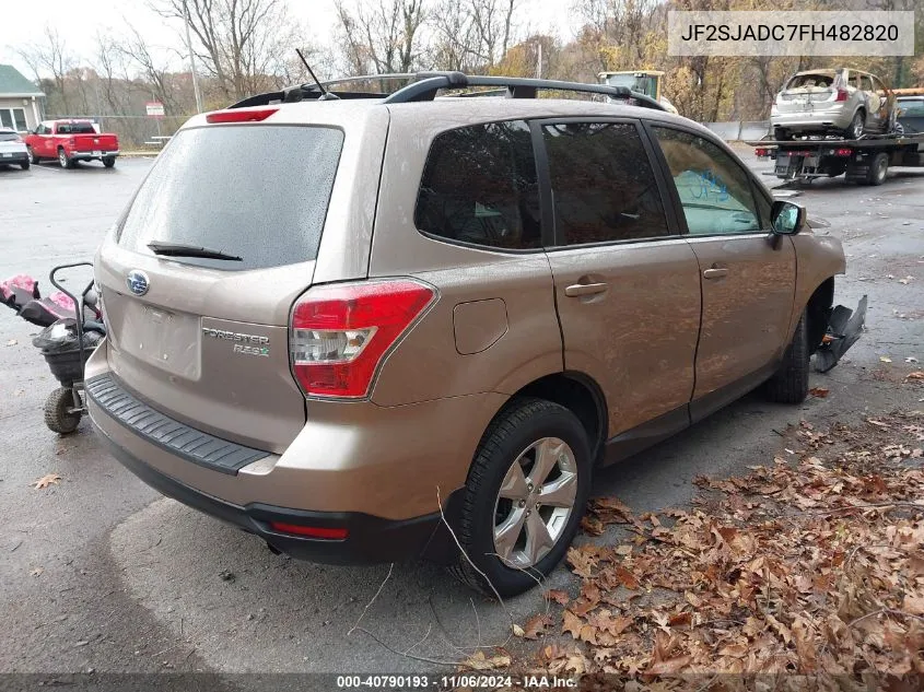 2015 Subaru Forester 2.5I Premium VIN: JF2SJADC7FH482820 Lot: 40790193