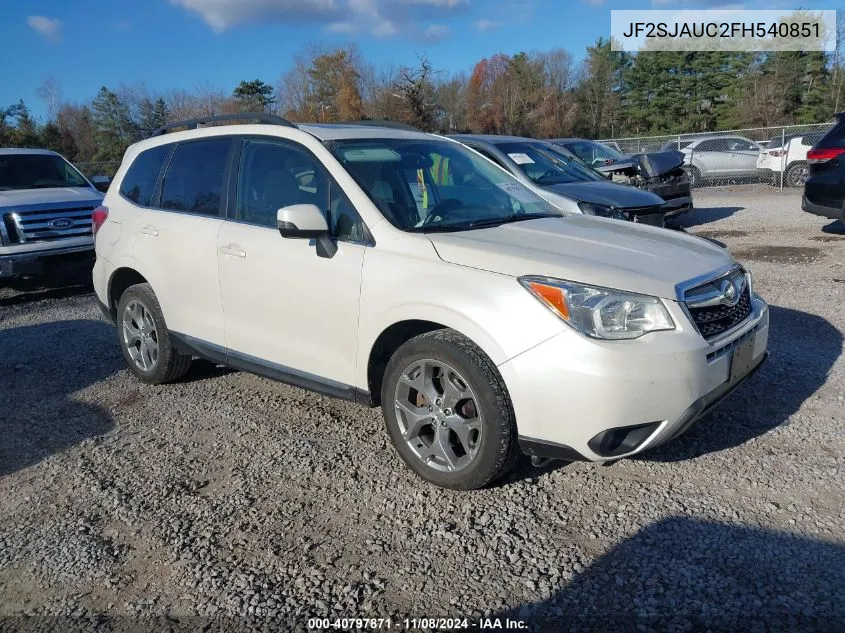 2015 Subaru Forester 2.5I Touring VIN: JF2SJAUC2FH540851 Lot: 40797871