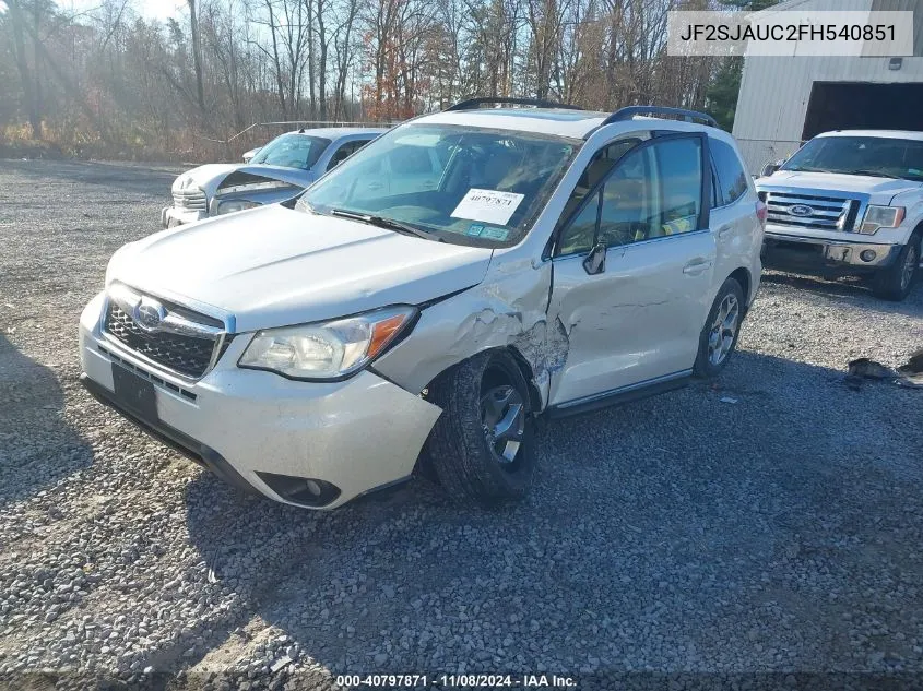 2015 Subaru Forester 2.5I Touring VIN: JF2SJAUC2FH540851 Lot: 40797871