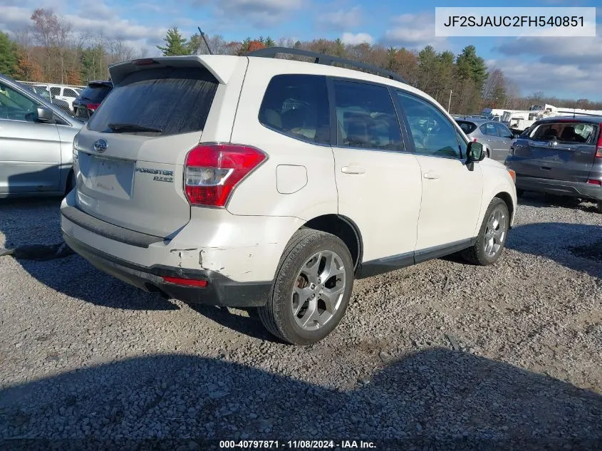 2015 Subaru Forester 2.5I Touring VIN: JF2SJAUC2FH540851 Lot: 40797871