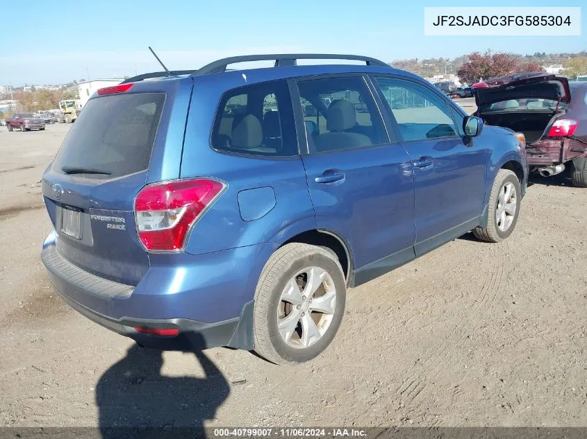 2015 Subaru Forester 2.5I Premium VIN: JF2SJADC3FG585304 Lot: 40799007