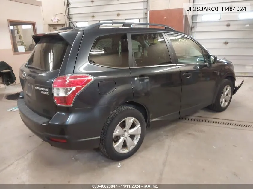 2015 Subaru Forester 2.5I Limited VIN: JF2SJAKC0FH484024 Lot: 40823047