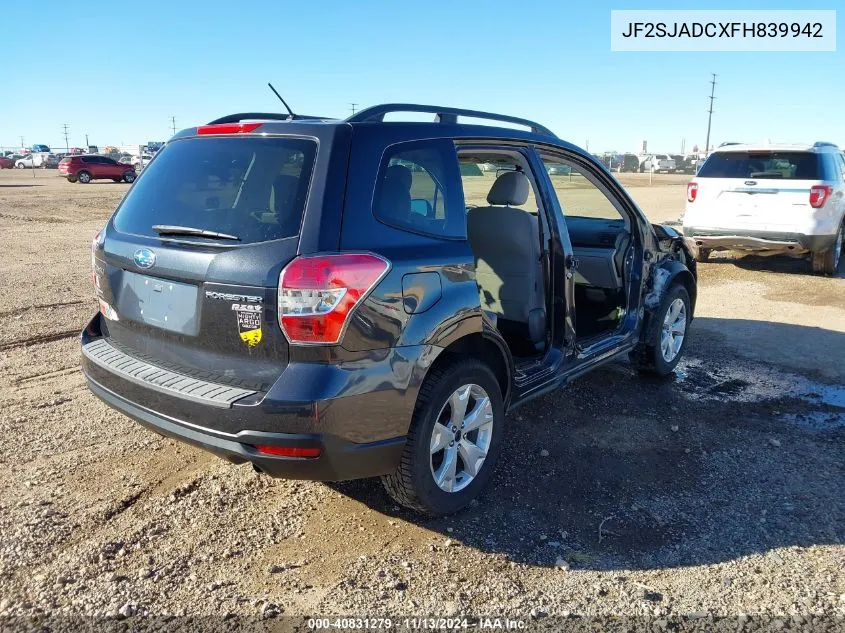 JF2SJADCXFH839942 2015 Subaru Forester 2.5I Premium