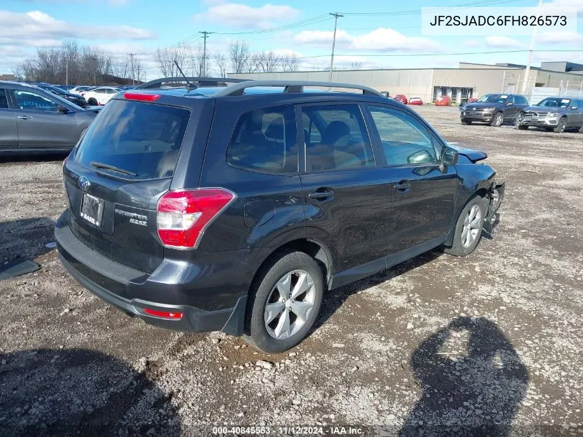 2015 Subaru Forester 2.5I Premium VIN: JF2SJADC6FH826573 Lot: 40845553