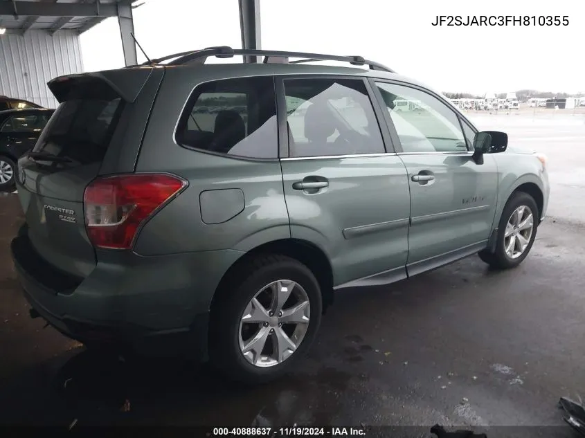 2015 Subaru Forester 2.5I Limited VIN: JF2SJARC3FH810355 Lot: 40888637