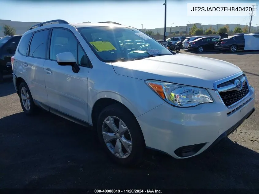 2015 Subaru Forester 2.5I Premium VIN: JF2SJADC7FH840420 Lot: 40908819