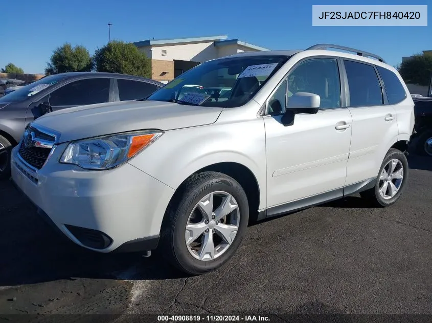 2015 Subaru Forester 2.5I Premium VIN: JF2SJADC7FH840420 Lot: 40908819