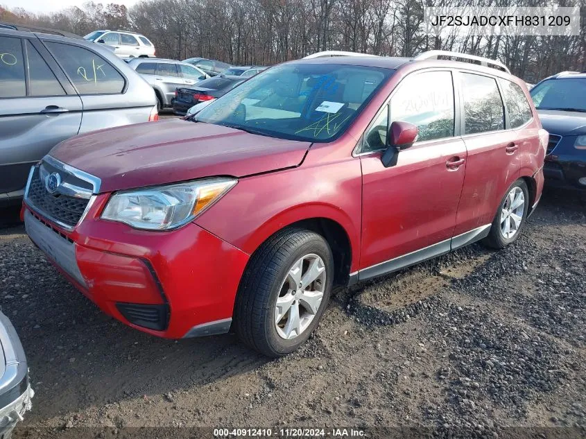 2015 Subaru Forester 2.5I Premium VIN: JF2SJADCXFH831209 Lot: 40912410