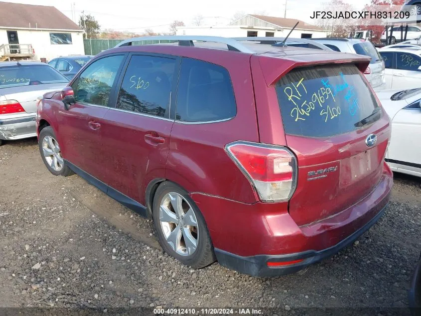 2015 Subaru Forester 2.5I Premium VIN: JF2SJADCXFH831209 Lot: 40912410