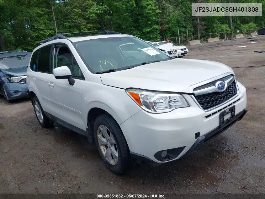 2016 Subaru Forester 2.5I Premium VIN: JF2SJADC8GH401308 Lot: 39351852