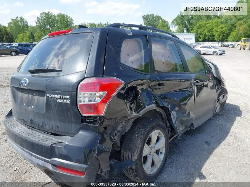 2016 Subaru Forester 2.5I VIN: JF2SJABC7GH440801 Lot: 39557329