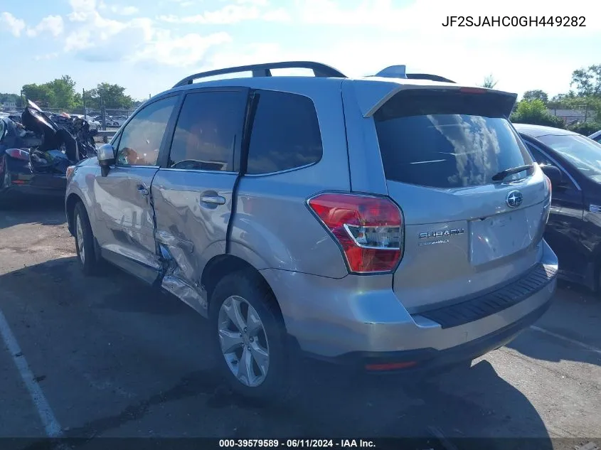 2016 Subaru Forester 2.5I Limited VIN: JF2SJAHC0GH449282 Lot: 39579589