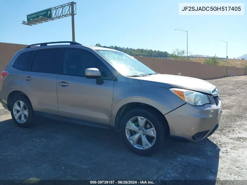 2016 Subaru Forester 2.5I Premium VIN: JF2SJADC5GH517405 Lot: 39739157