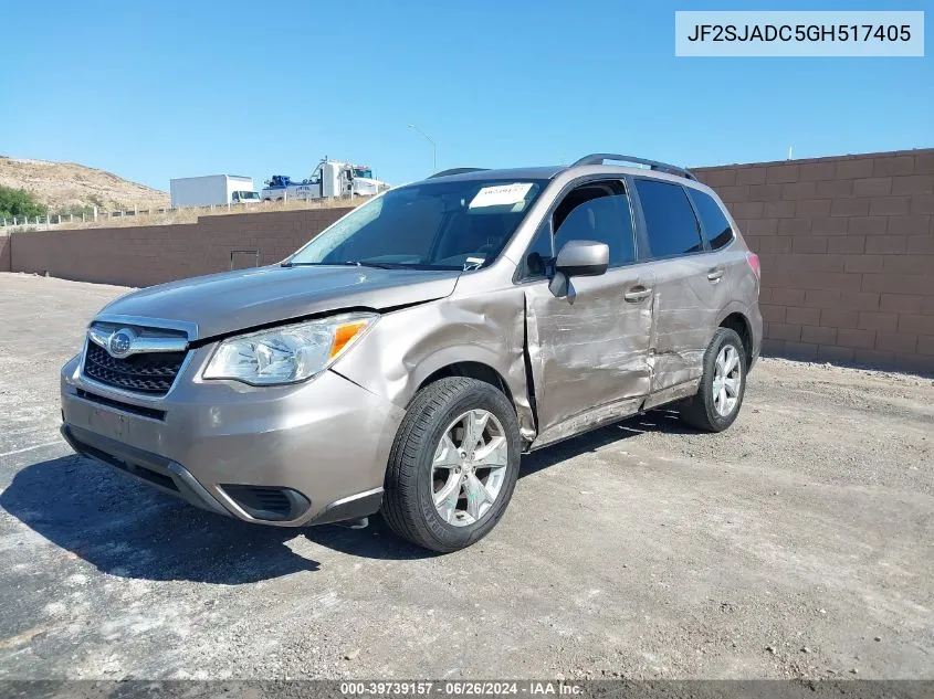 2016 Subaru Forester 2.5I Premium VIN: JF2SJADC5GH517405 Lot: 39739157