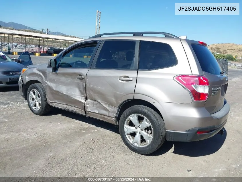 2016 Subaru Forester 2.5I Premium VIN: JF2SJADC5GH517405 Lot: 39739157