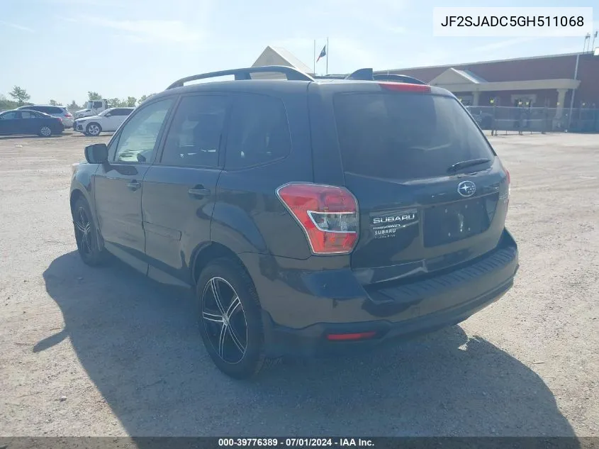 2016 Subaru Forester 2.5I Premium VIN: JF2SJADC5GH511068 Lot: 39776389