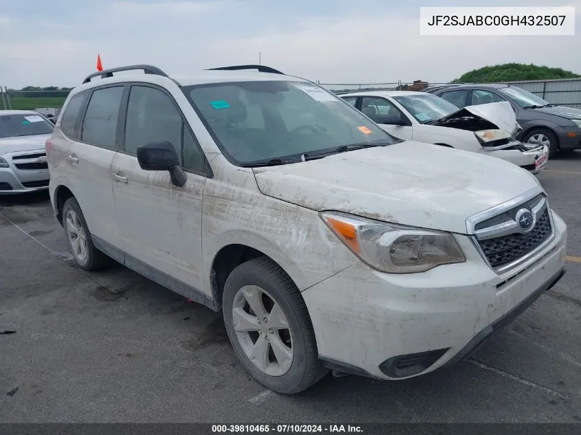 2016 Subaru Forester 2.5I VIN: JF2SJABC0GH432507 Lot: 39810465