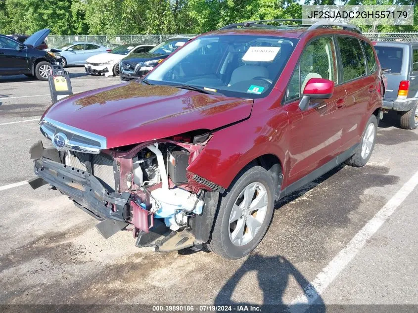 2016 Subaru Forester 2.5I Premium VIN: JF2SJADC2GH557179 Lot: 39890186