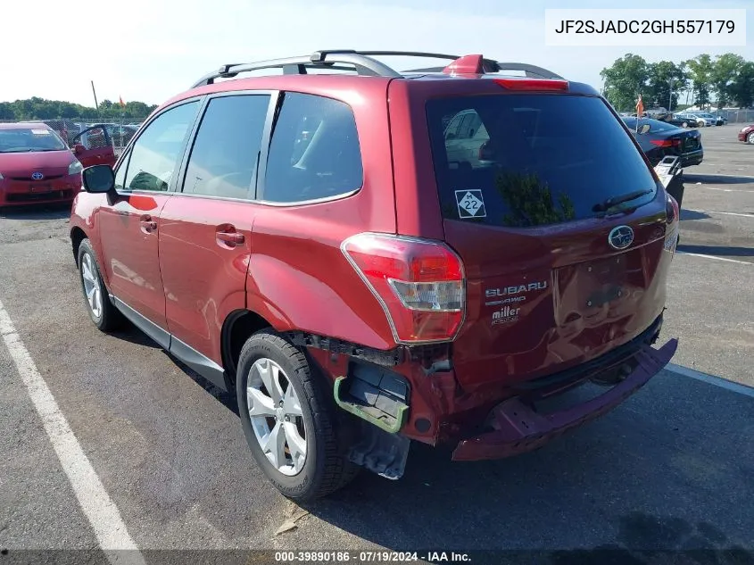 2016 Subaru Forester 2.5I Premium VIN: JF2SJADC2GH557179 Lot: 39890186