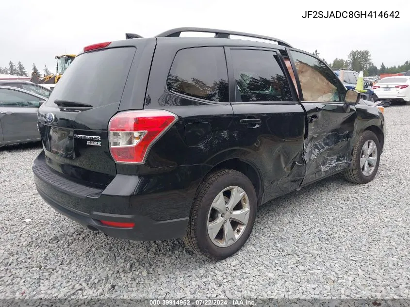 2016 Subaru Forester 2.5I Premium VIN: JF2SJADC8GH414642 Lot: 39914952