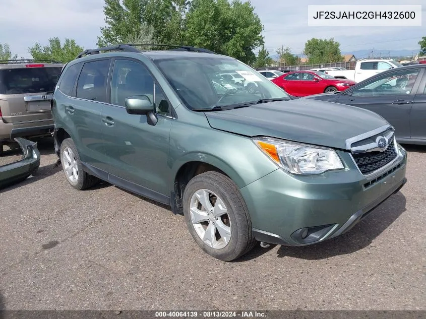 2016 Subaru Forester 2.5I Limited VIN: JF2SJAHC2GH432600 Lot: 40064139