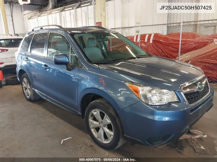 2016 Subaru Forester 2.5I Premium VIN: JF2SJADC5GH507425 Lot: 40067875