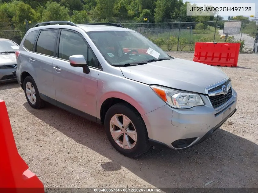 2016 Subaru Forester 2.5I Premium VIN: JF2SJADC2GH497128 Lot: 40085734