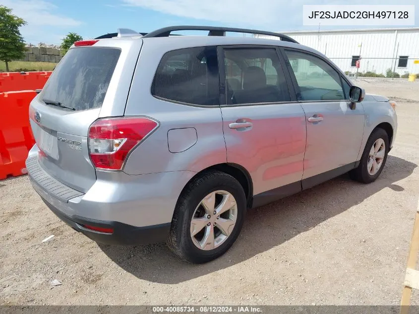 2016 Subaru Forester 2.5I Premium VIN: JF2SJADC2GH497128 Lot: 40085734