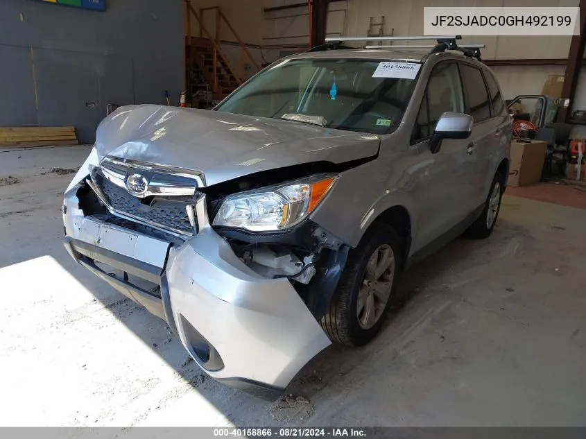 2016 Subaru Forester 2.5I Premium VIN: JF2SJADC0GH492199 Lot: 40158866