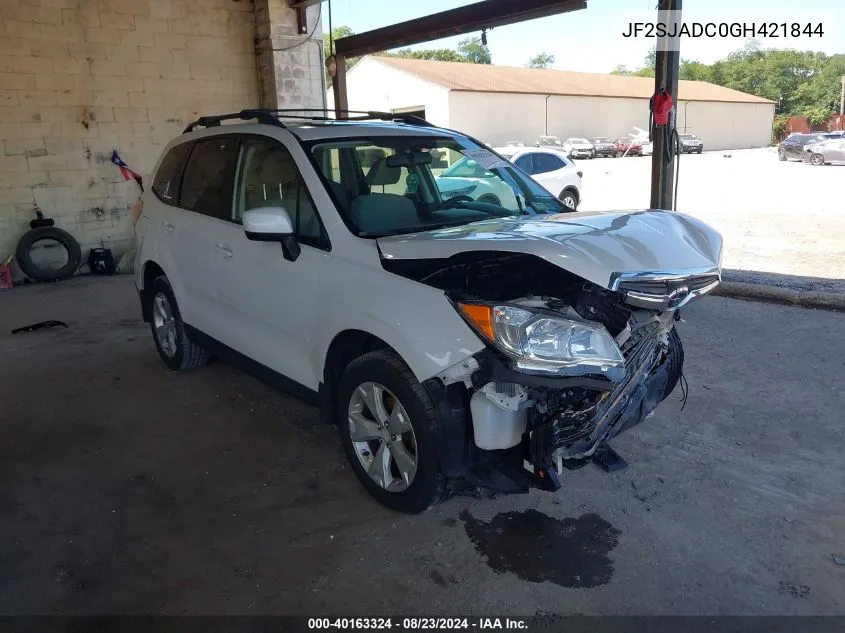 2016 Subaru Forester 2.5I Premium VIN: JF2SJADC0GH421844 Lot: 40163324