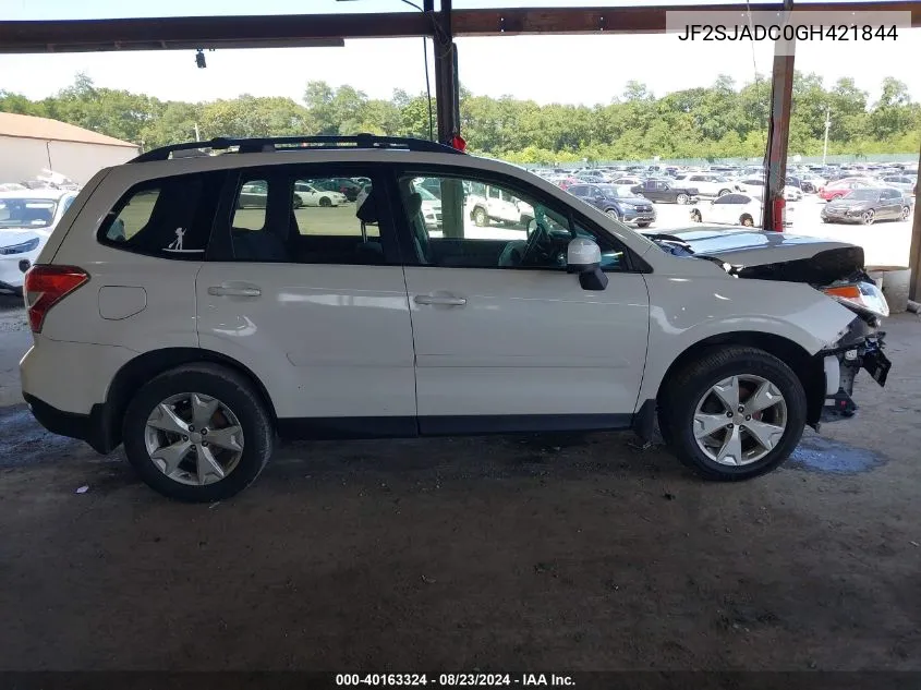 2016 Subaru Forester 2.5I Premium VIN: JF2SJADC0GH421844 Lot: 40163324