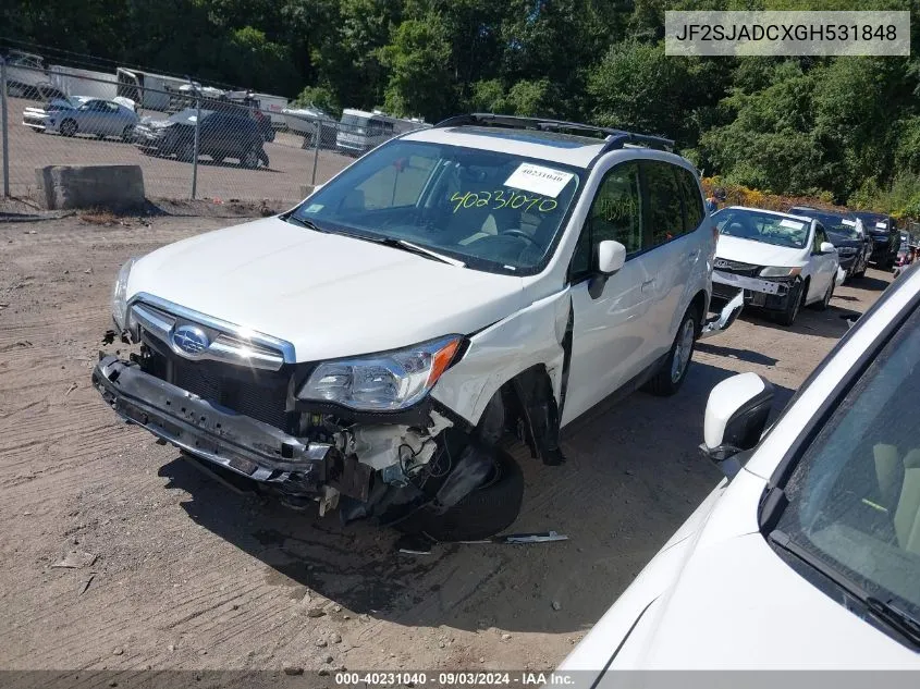 2016 Subaru Forester 2.5I Premium VIN: JF2SJADCXGH531848 Lot: 40231040