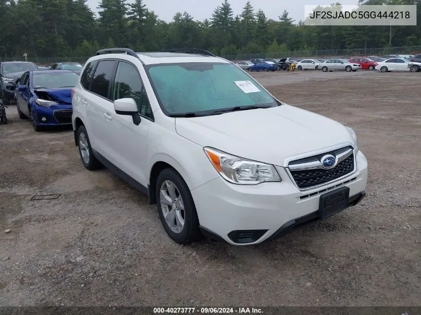 2016 Subaru Forester 2.5I Premium VIN: JF2SJADC5GG444218 Lot: 40273777