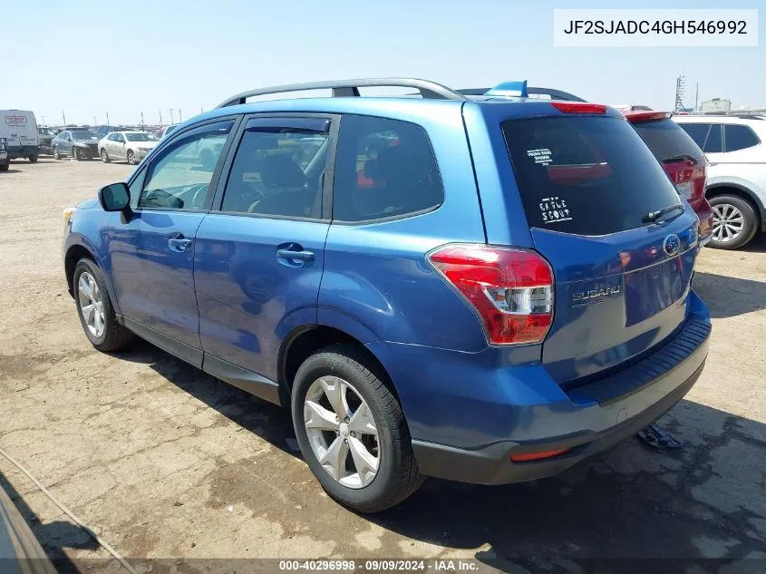 2016 Subaru Forester 2.5I Premium VIN: JF2SJADC4GH546992 Lot: 40296998